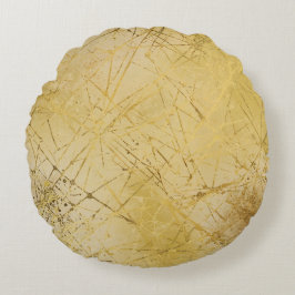 Gold Mustard Yellow Pattern, Modern, Luxury ラウンドクッション