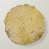 Gold Mustard Yellow Pattern, Modern, Luxury ラウンドクッション (裏面)