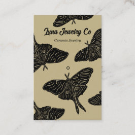 Gold Mystical Luna Moth Jewelry Pin Business Card 名刺