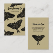 Gold Mystical Luna Moth Jewelry Pin Business Card 名刺 (正面/裏面)