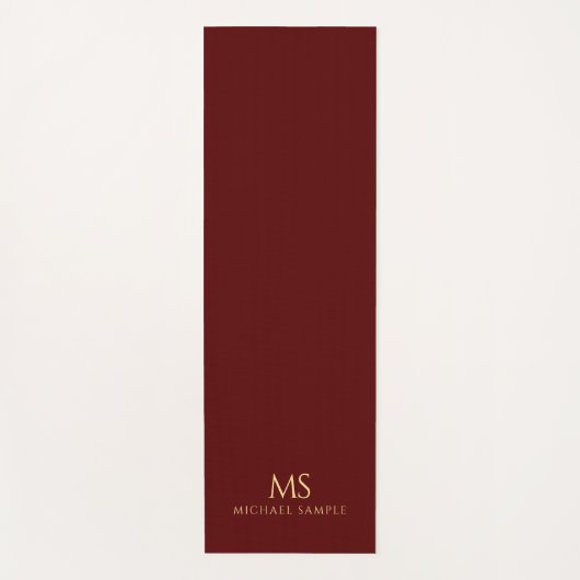 Gold Name Monogram Initials Personalized Fitness ヨガマット (正面)