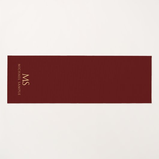Gold Name Monogram Initials Personalized Fitness ヨガマット (正面(横))