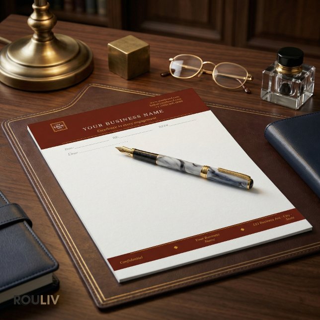 Gold Navy Executive Letterhead | Luxury Business  レターヘッド (Gold Navy Executive Letterhead | Luxury Business Stationery)