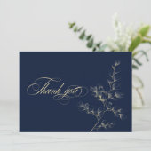 Gold & Navy Wedding Thank You Card サンキューカード (スタンド正面)