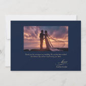 Gold & Navy Wedding Thank You Card サンキューカード (裏面)