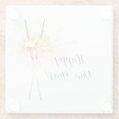 Gold New Year's Eve Day Celebration Sparklers ガラスコースター (裏面)