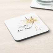 Gold New Year's Eve Day Celebration Sparklers コースター (左側)
