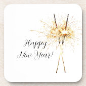 Gold New Year's Eve Day Celebration Sparklers コースター (正面)