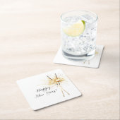 Gold New Year's Eve Day Celebration Sparklers スクエアペーパーコースター (インサイチュ)
