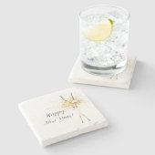 Gold New Year's Eve Day Celebration Sparklers ストーンコースター (横)