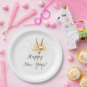 Gold New Year's Eve Day Celebration Sparklers ペーパープレート (パーティー)