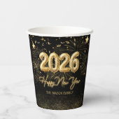Gold New Year's Eve Party Paper Cups 紙コップ (裏面)