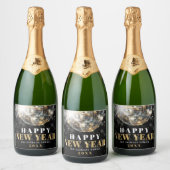 Gold New Year's Party スパークリングワインラベル (ボトル)