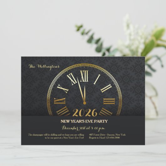 Gold New Year's Party Invitation (2) 招待状 (スタンド正面)