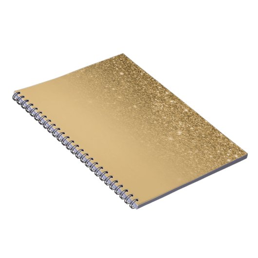 Gold Notebook with Glitter Edges – Glam Chic ノートブック (右側)