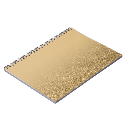 Gold Notebook with Glitter Edges – Glam Chic ノートブック (左側)