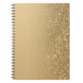 Gold Notebook with Glitter Edges – Glam Chic ノートブック (正面)
