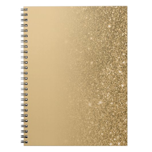 Gold Notebook with Glitter Edges – Glam Chic ノートブック (正面)