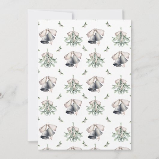 Gold Nutcracker and Mistletoe Christmas 招待状 (裏面)