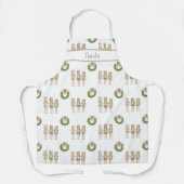 Gold Nutcracker and Wreath Christmas  エプロン (正面)