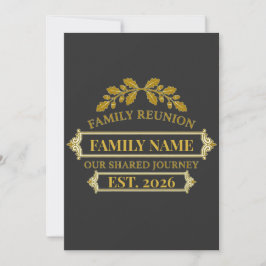 Gold Oak Leaf Family Reunion Custom Name and Year 招待状