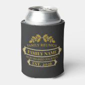 Gold Oak Leaf Family Reunion Custom Name and Year 缶クーラー (缶正面)