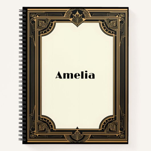 Gold on Black Classic ノートブック (正面)