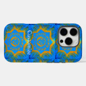 gold on blue tantric symbol Case-Mate iPhoneケース (裏面 (横))