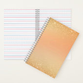 Gold & Orange Notebook with Sparkle Glam Aesthetic ノートブック (内側)