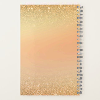Gold & Orange Notebook with Sparkle Glam Aesthetic ノートブック