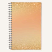 Gold & Orange Notebook with Sparkle Glam Aesthetic ノートブック (正面)