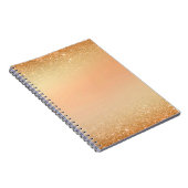 Gold & Orange Notebook with Sparkle Glam Aesthetic ノートブック (右側)