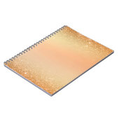 Gold & Orange Notebook with Sparkle Glam Aesthetic ノートブック (左側)