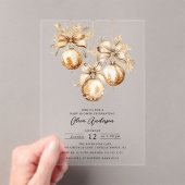 Gold Ornament Acrylic Baby Shower Invitation アクリル招待状 (インサイチュ (ポータブル))