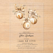 Gold Ornament Acrylic Baby Shower Invitation アクリル招待状 (正面)