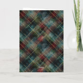 Gold Ornament Chocolate Plaid Cupcake Christmas カード (裏面)