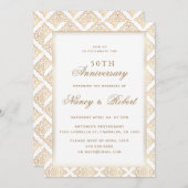 Gold Ornament Frame 50th Wedding Anniversary 招待状 (正面/裏面)