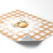 Gold Ornament Gingham Christmas Poster ポスター (角)