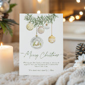 Gold Ornament Greenery Christmas  シーズンカード