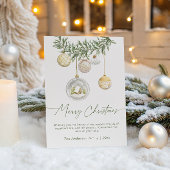 Gold Ornament Greenery Christmas  シーズンカード
