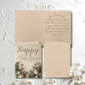 Gold Ornament Greenery Holiday Wishes Christmas カード