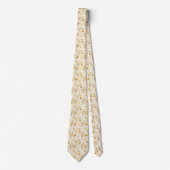 Gold Ornaments Bows Christmas Holiday ネクタイ (正面)