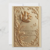 Gold Ornate Baroque Grandeur Floral Motif Wedding  招待状 (裏面)