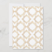 Gold Ornate Frame White 50th Wedding Anniversary 招待状 (裏面)