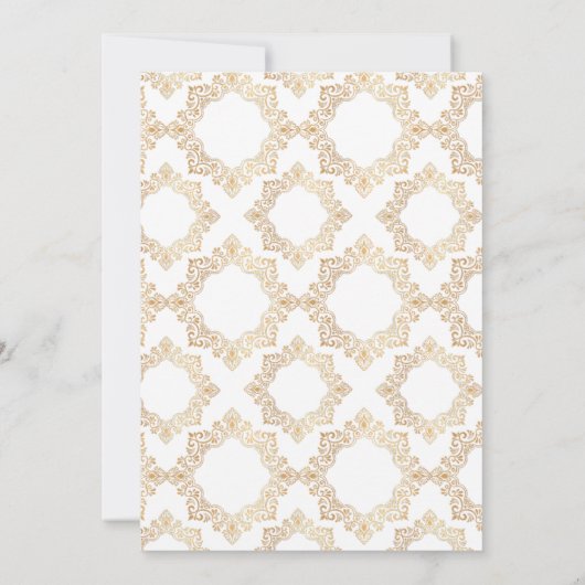 Gold Ornate Frame White 50th Wedding Anniversary 招待状 (裏面)