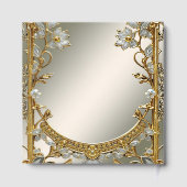 Gold Ornate White Floral Guest Book ゲストブック (裏面)