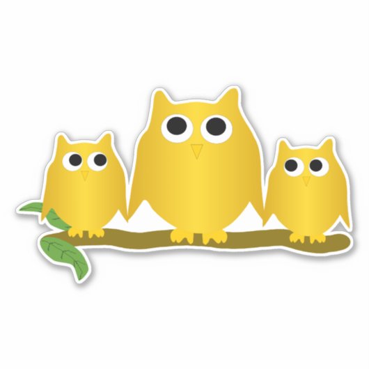 Gold Owls Design シール (正面)