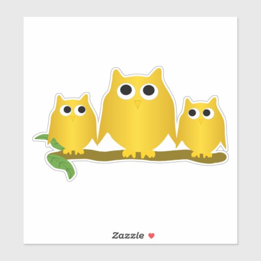 Gold Owls Design シール (シート)