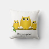 Gold Owls Design Personalised クッション (正面)
