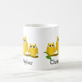 Gold Owls Design Personalised コーヒーマグカップ (中央)